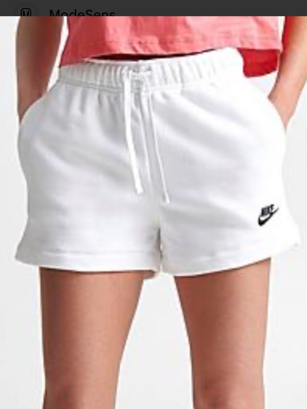 Nike White Women's Athletic Drawstring Shorts